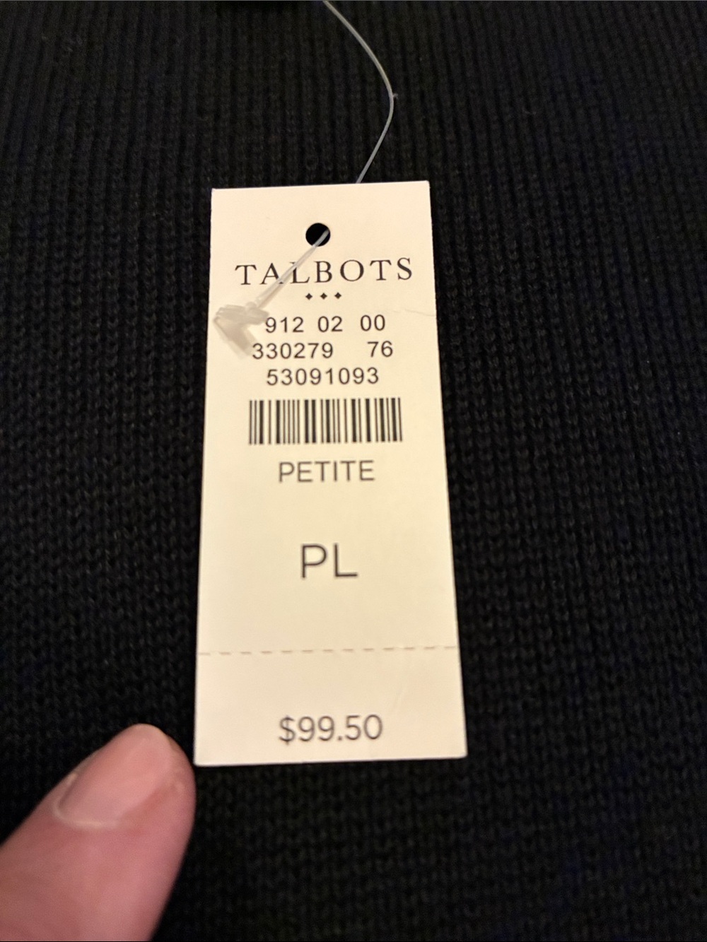 Talbots Black Knit Scallop-Trim Cardigan/Open Jacket NWT - Picture 6 of 6